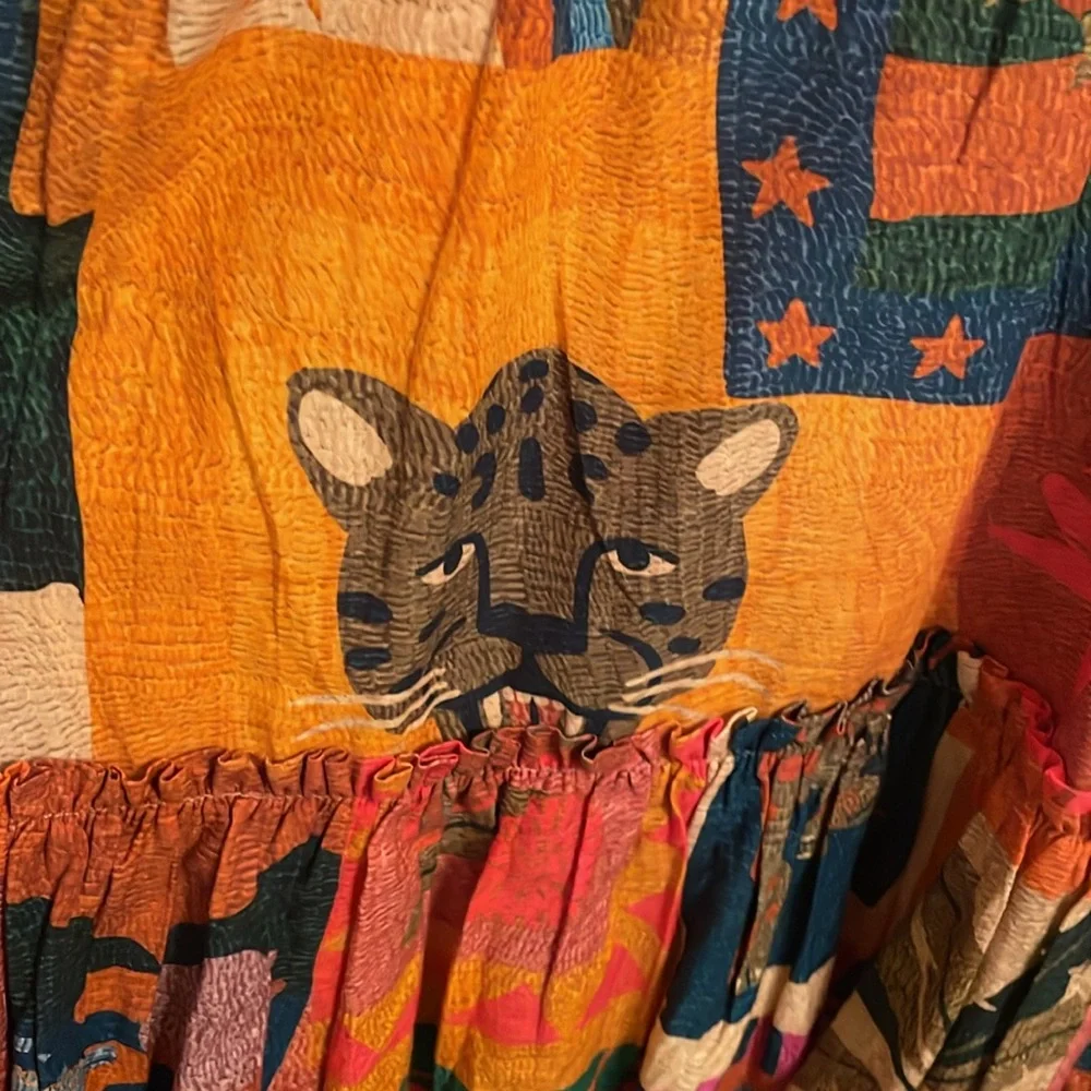Farm Rio for Anthropologie Feline dress . Size M . Excellent condition - Picture 5 of 7